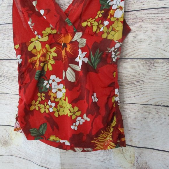 Nine West Red Floral Swimsuit Cover-Up Tank Top - Picture 6 of 7